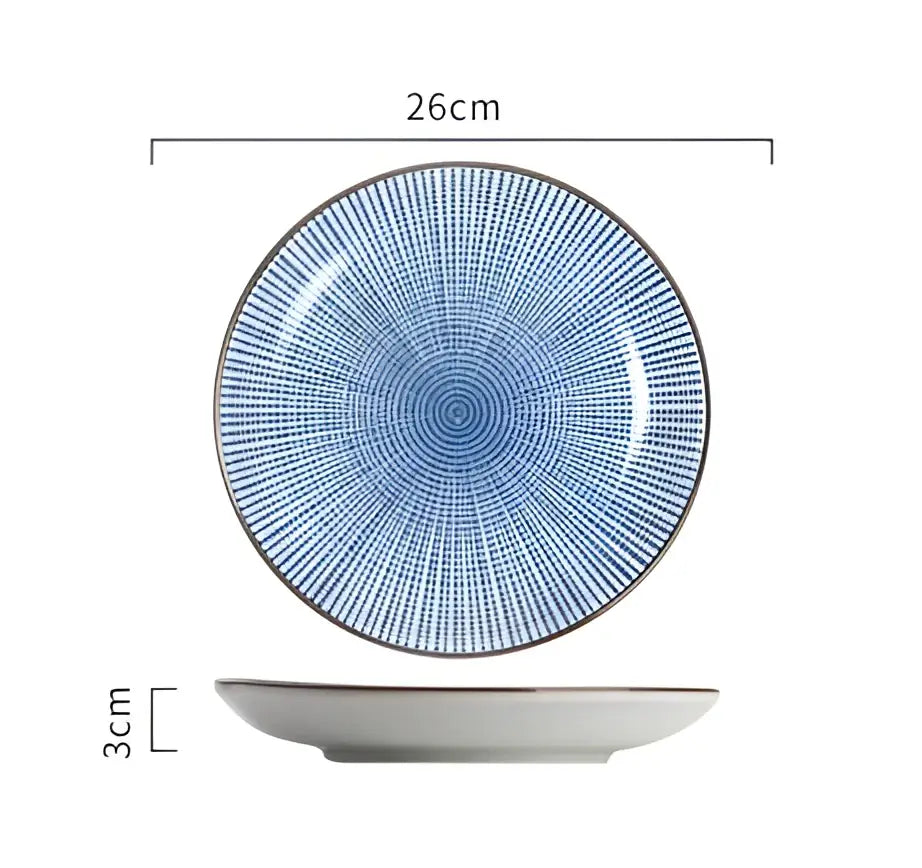 Blue Crackle Ceramic Plates