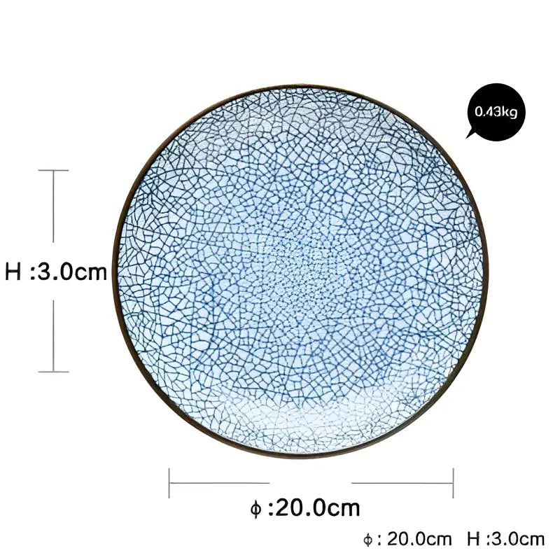 Blue Crackle Ceramic Plates