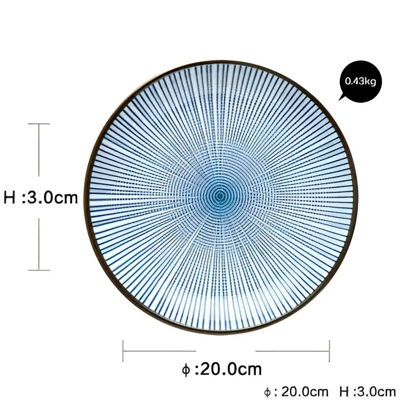 Blue Crackle Ceramic Plates