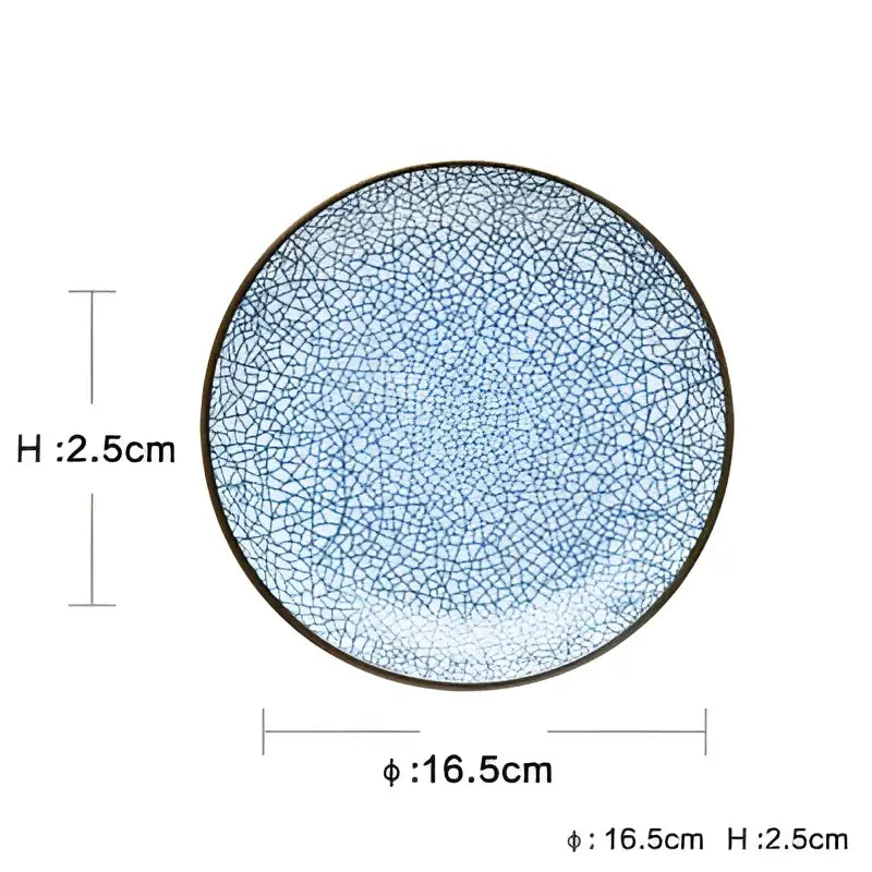 Blue Crackle Ceramic Plates