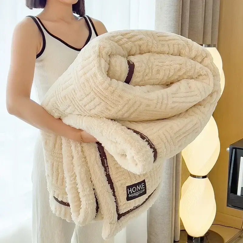 Brown Cream Fleece Blanket