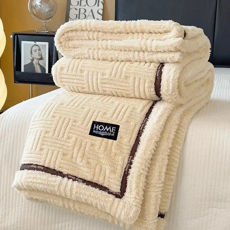 Brown Cream Fleece Blanket