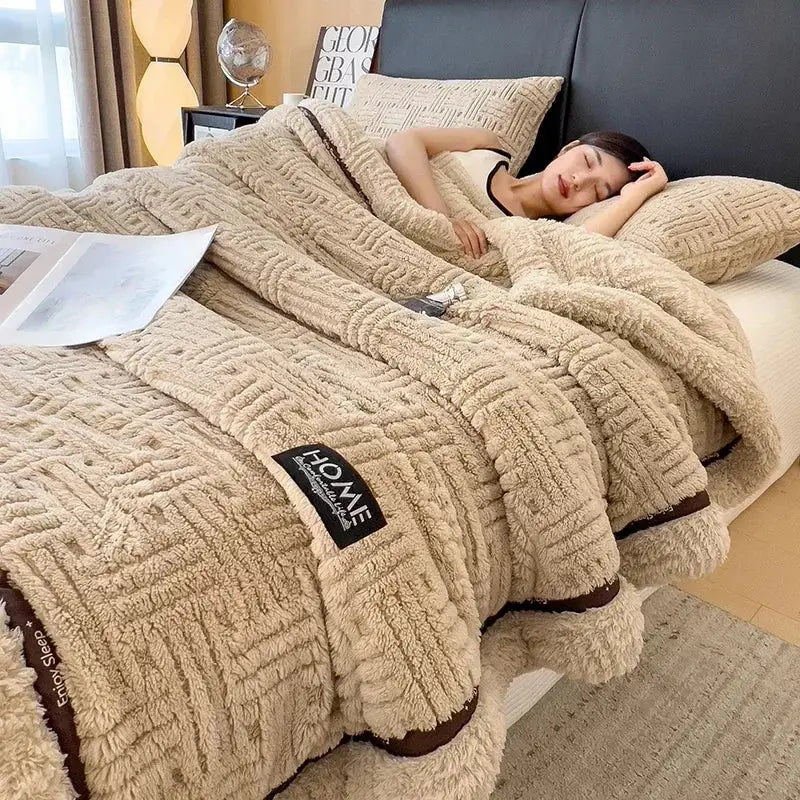 Brown Cream Fleece Blanket