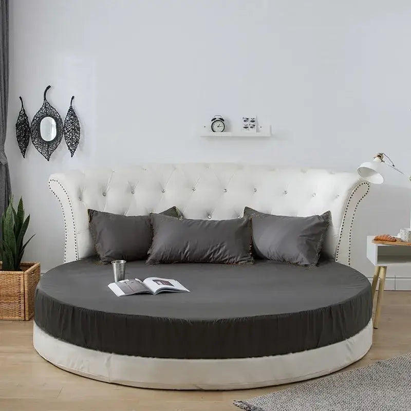 Gray Cotton Fitted Sheet