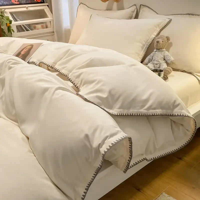 Gray Zigzag Quilted Bedding
