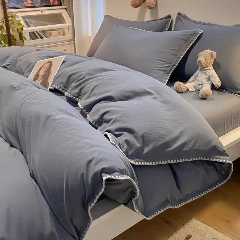 Gray Zigzag Quilted Bedding