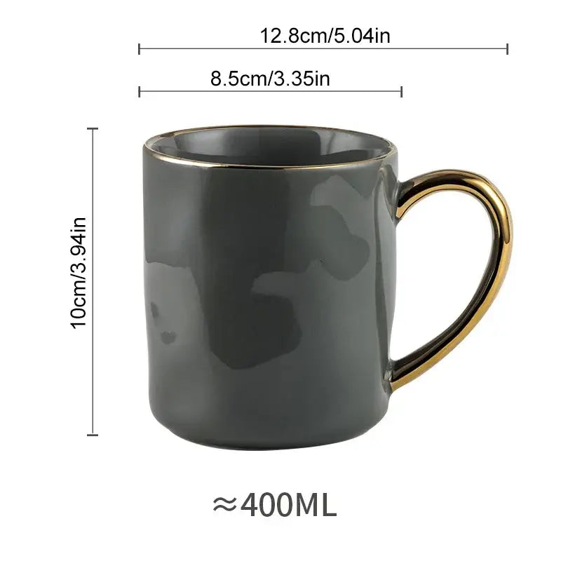 Navy Gold Rim Mug Set