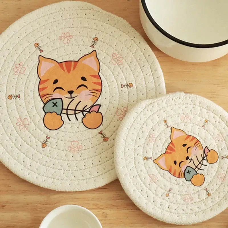 Cream Rope Cat Coaster
