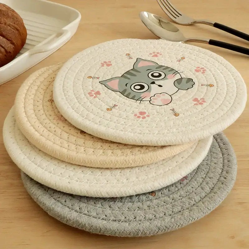 Cream Rope Cat Coaster