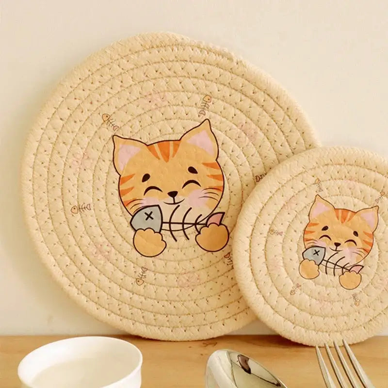 Cream Rope Cat Coaster