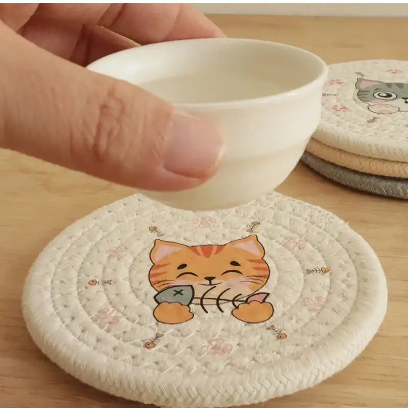 Cream Rope Cat Coaster