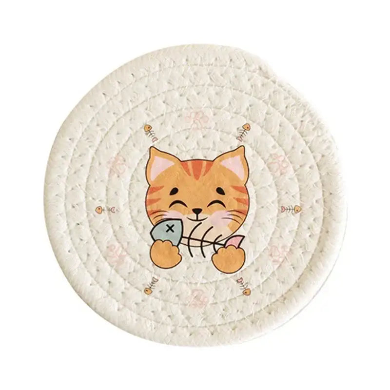 Cream Rope Cat Coaster