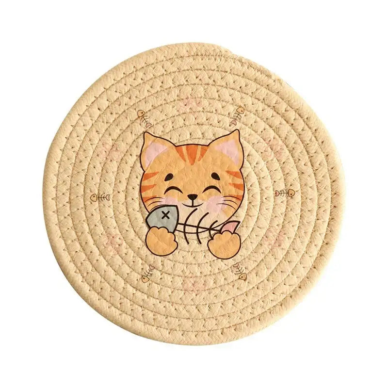 Cream Rope Cat Coaster