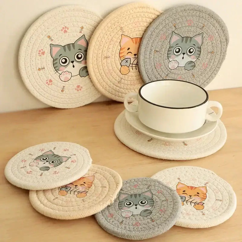 Cream Rope Cat Coaster
