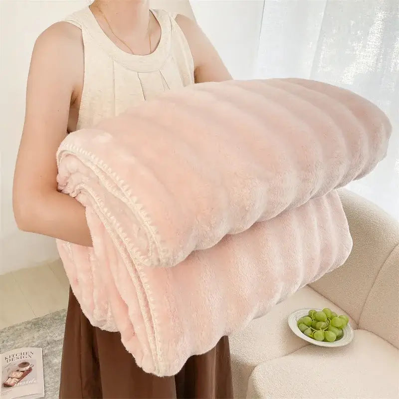 Cream Velvet Sofa Throw