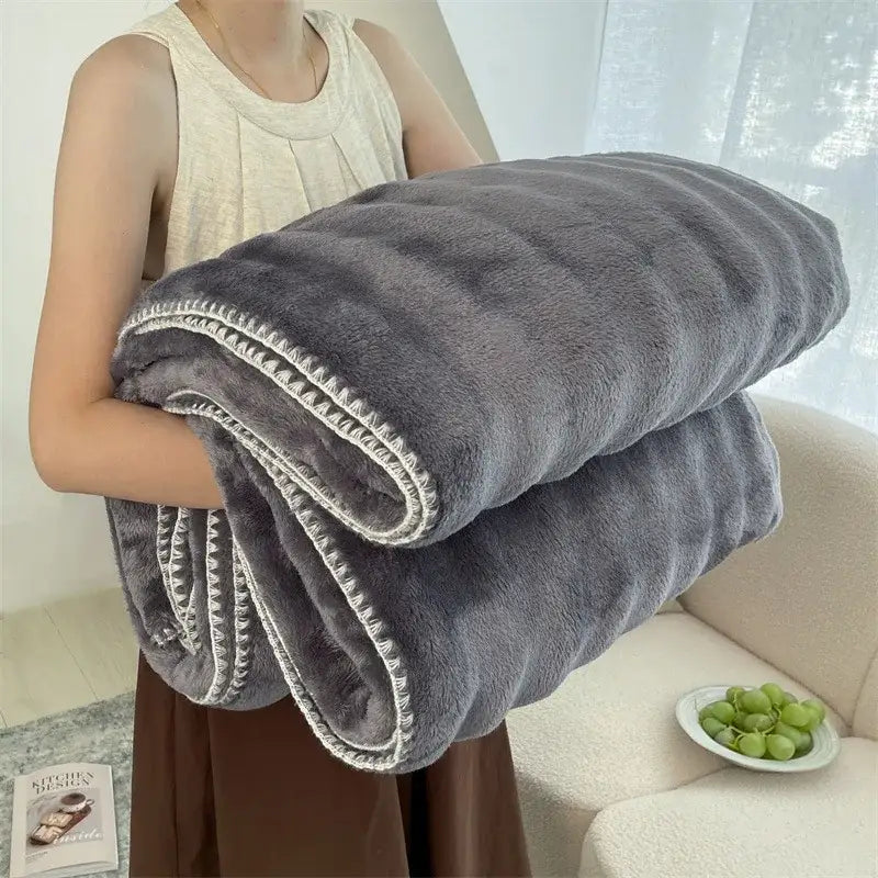 Cream Velvet Sofa Throw