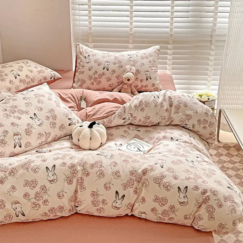 Cream Bunny Cotton Bedding