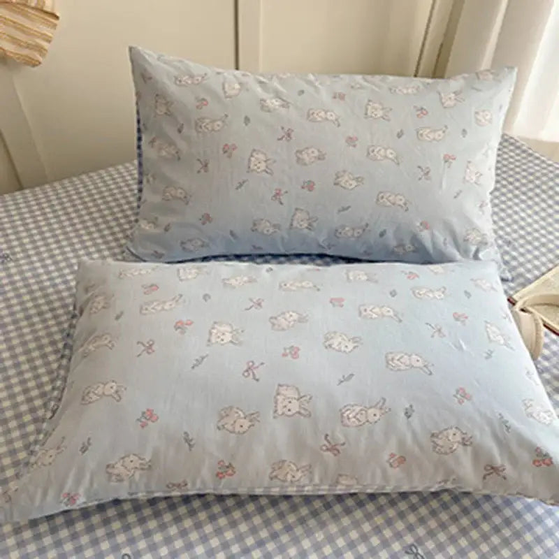 Cream Cotton Polyester Blend Bedding Set