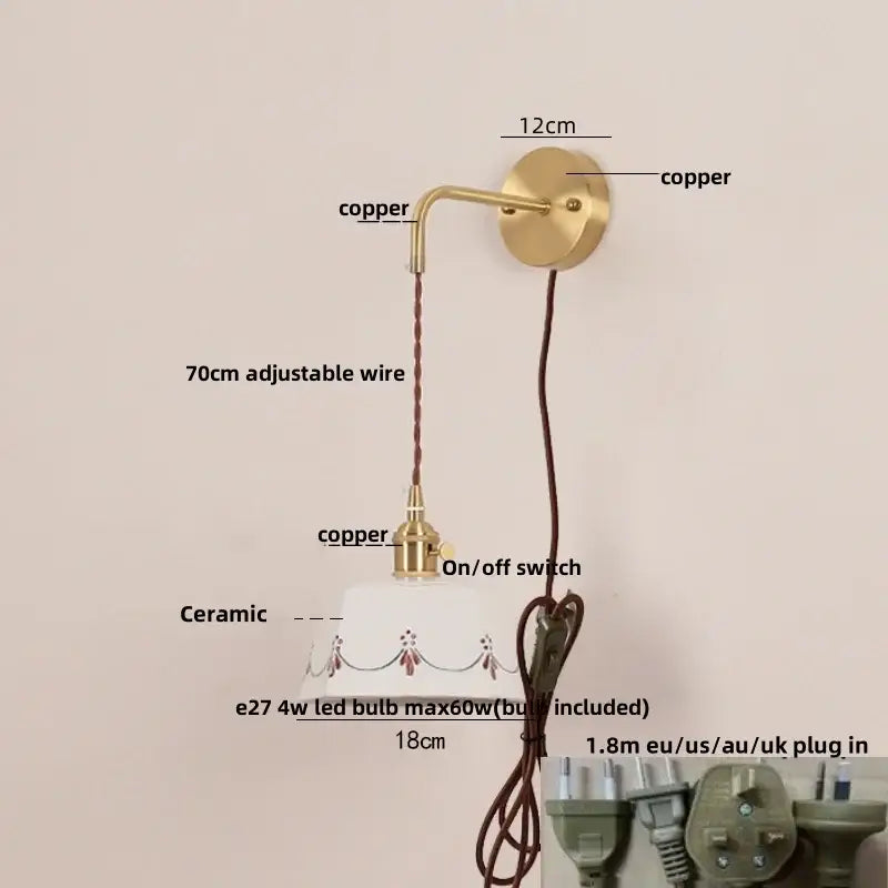 Cream Ceramic LED Wall Lamp