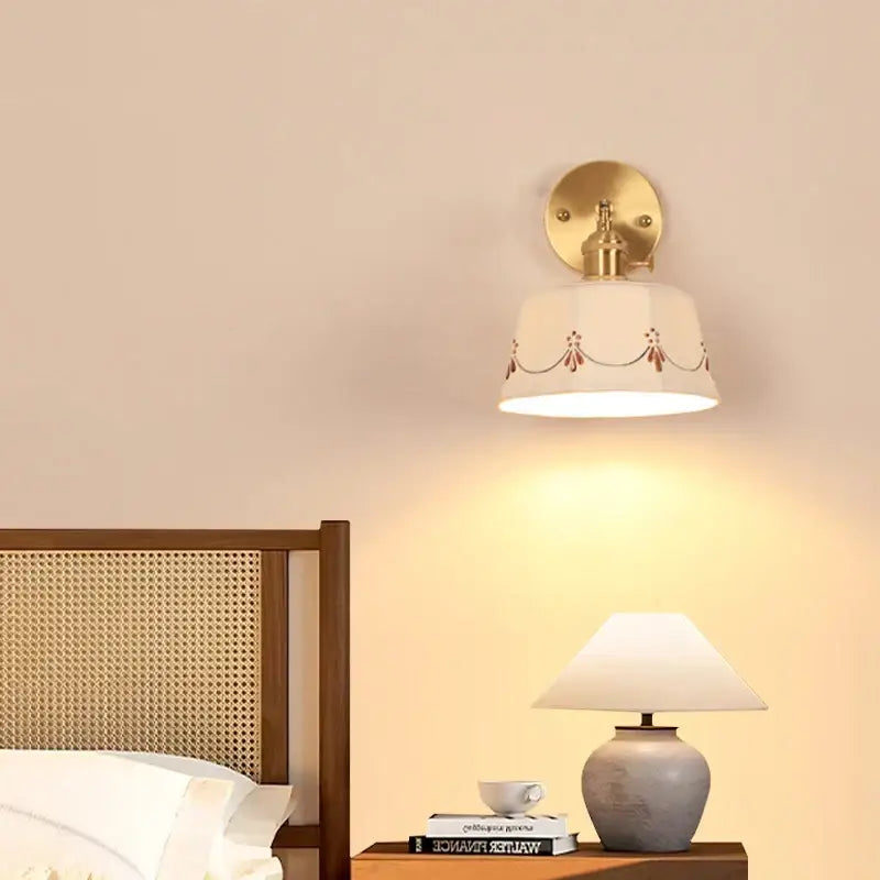 Cream Ceramic LED Wall Lamp