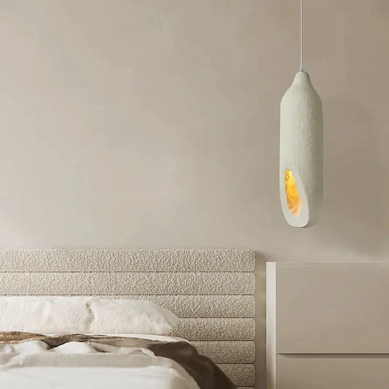 Cream Ceramic Pendant Light Handmade Cement