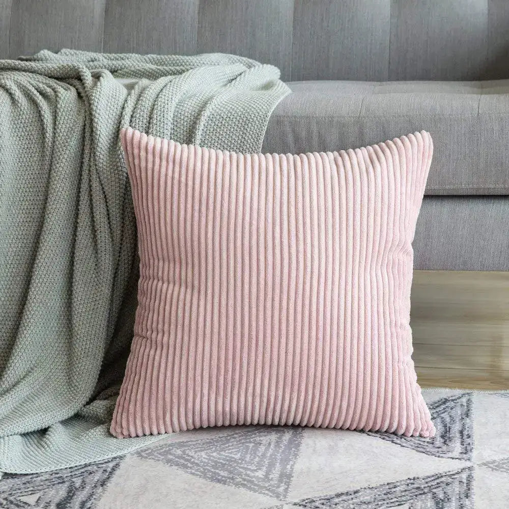Pink Corduroy Pillow Case