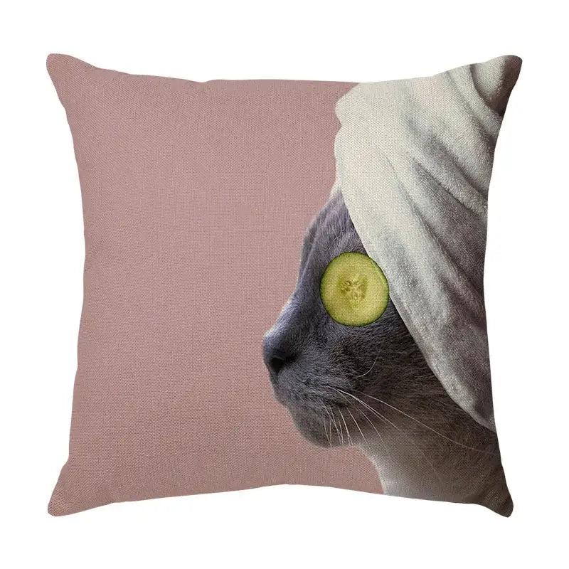 Cat Face Cushion Cover