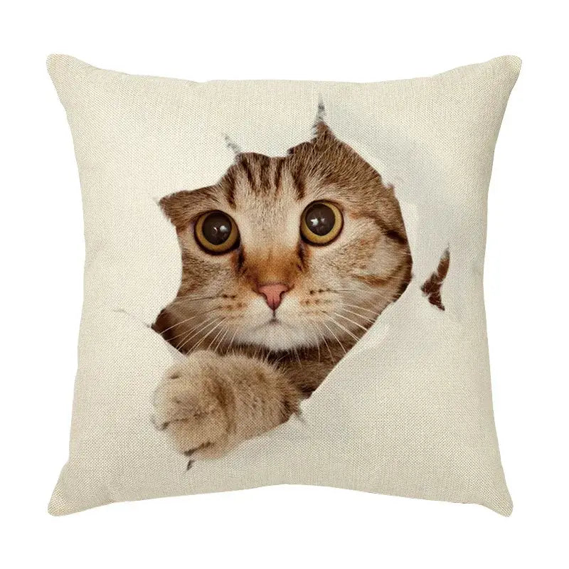 Cat Face Cushion Cover