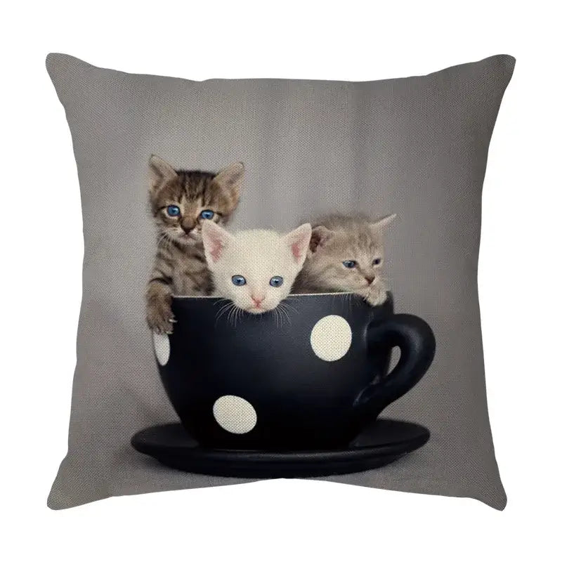 Cat Face Cushion Cover