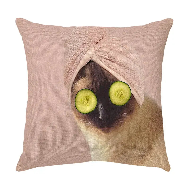 Cat Face Cushion Cover