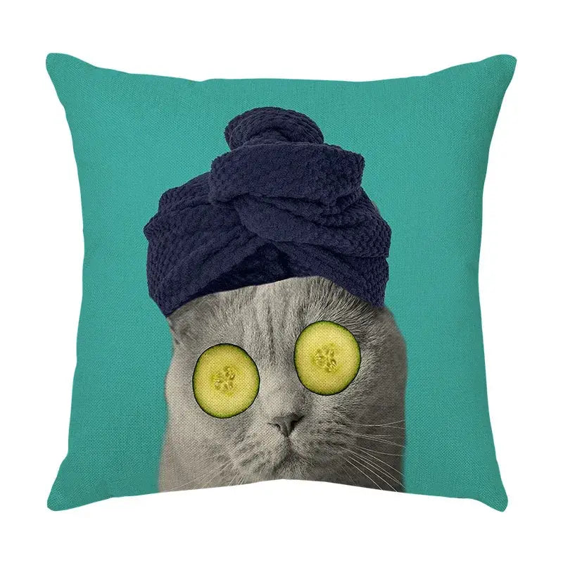Cat Face Cushion Cover