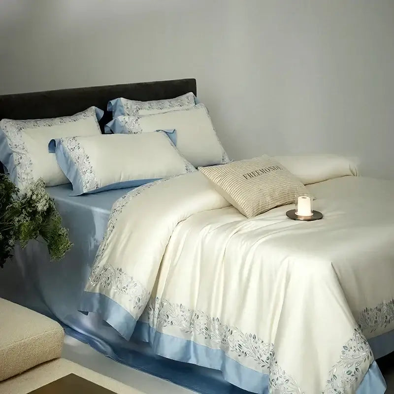 Cream Cotton Duvet Cover With Satin Finish