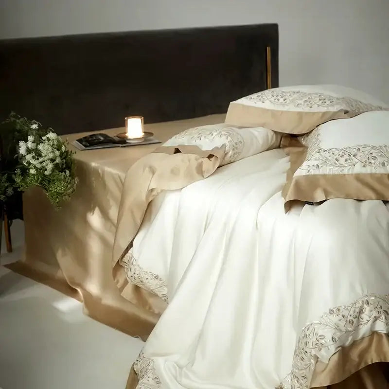 Cream Cotton Duvet Cover With Satin Finish