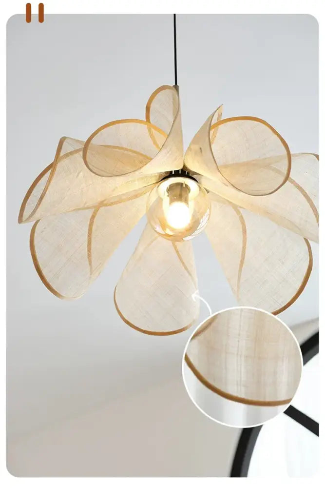 Cream Fabric Flower Chandelier