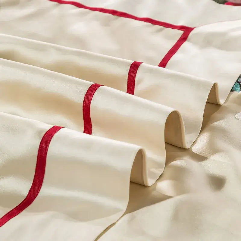 Cream Embroidered Cotton Bedding
