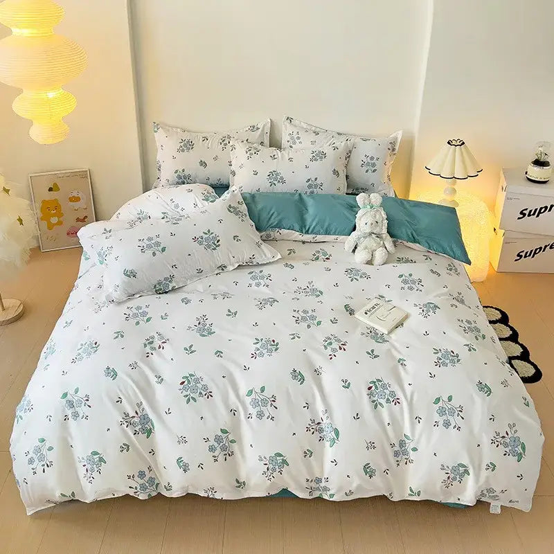 Cream Floral Cartoon Bedding