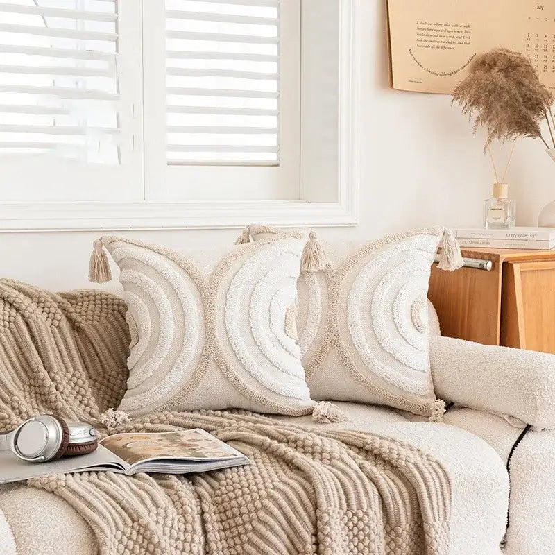 Cream Geometric Pillow 45cm Cover