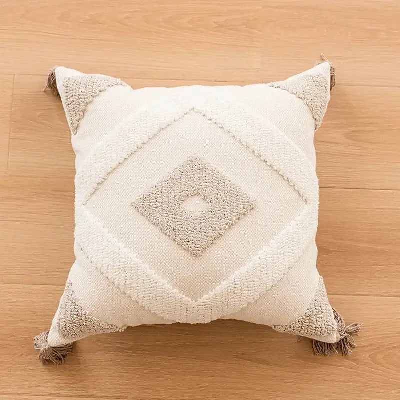 Cream Geometric Pillow 45cm Cover