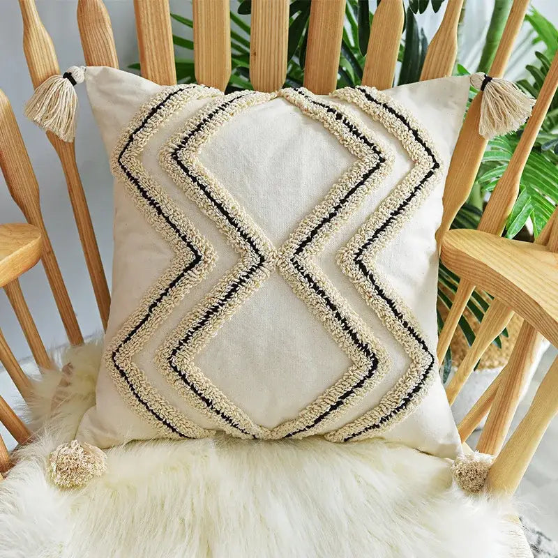 Cream Geometric Cushion 60cm Cover