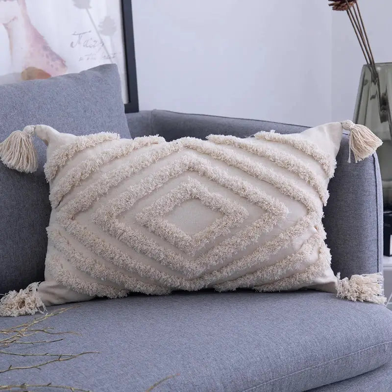 Cream Geometric Cushion 60cm Cover