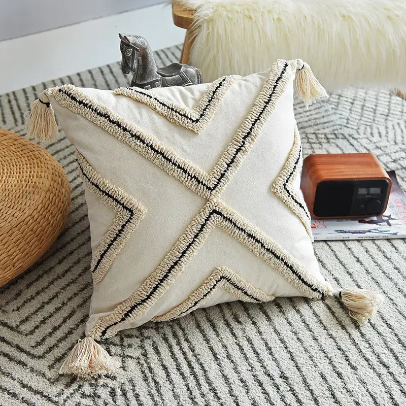 Cream Geometric Cushion 60cm Cover