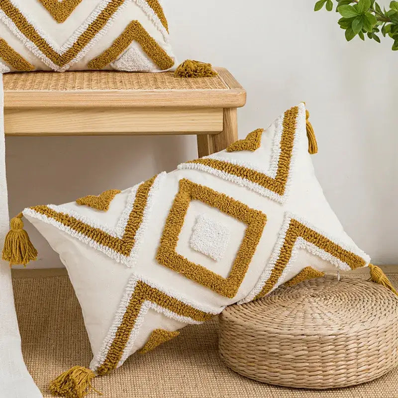 Cream Geometric Cushion 60cm Cover