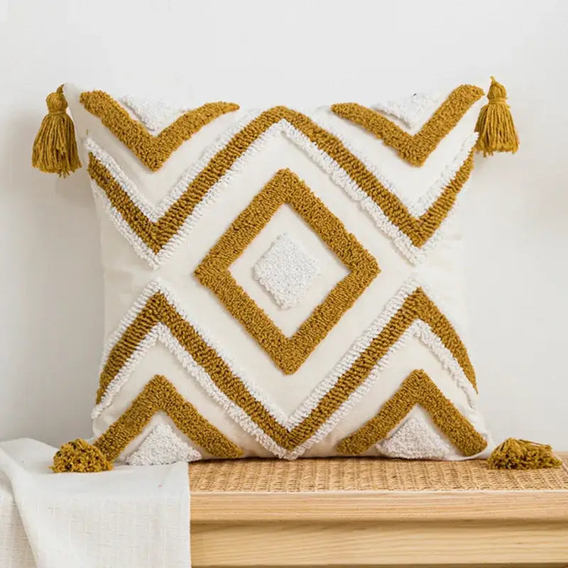 Cream Geometric Cushion 60cm Cover