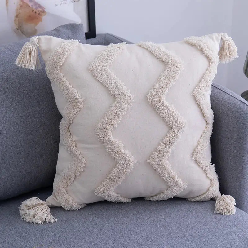 Cream Geometric Cushion 60cm Cover