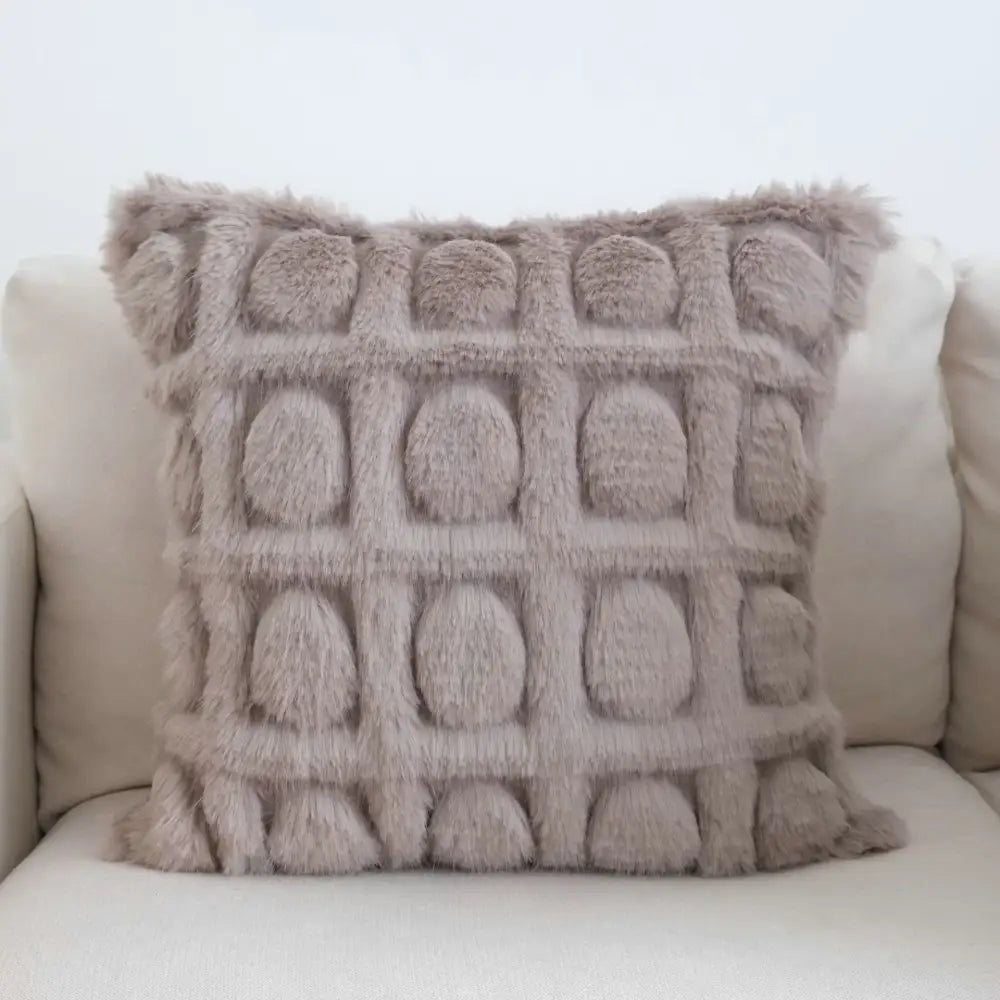 Cream Faux Fur Pillowcase