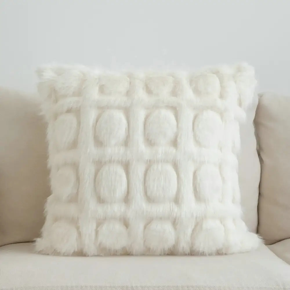Cream Faux Fur Pillowcase