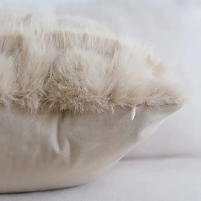 Cream Faux Fur Pillowcase