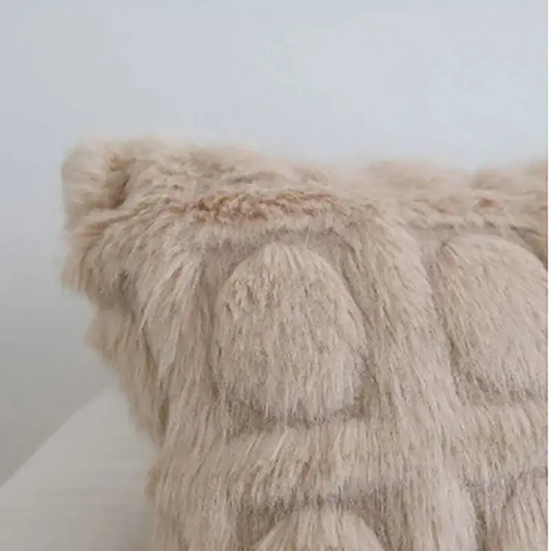Cream Faux Fur Pillowcase