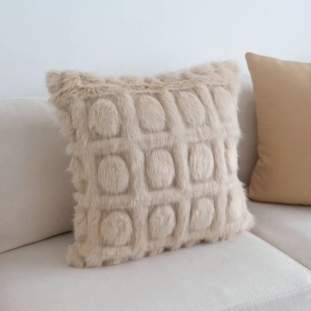 Cream Faux Fur Pillowcase