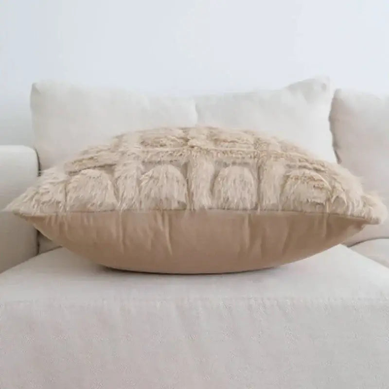 Cream Faux Fur Pillowcase